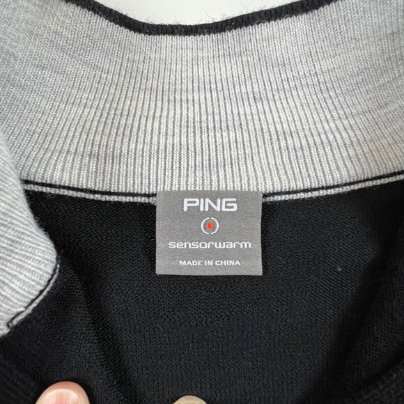 Ping Men's Black 100% Merino Wool Sensorwarm 1/4 Zip Sweater Jumper Golf Sz M - Picture 7 of 14